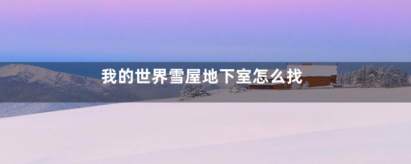 我的世界雪屋地下室怎么找