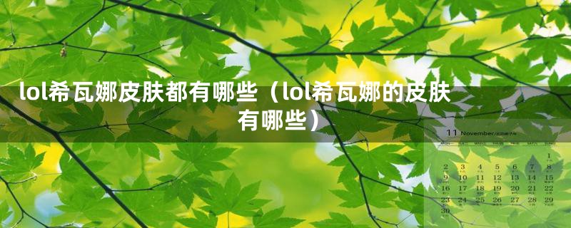 lol希瓦娜皮肤都有哪些（lol希瓦娜的皮肤有哪些）