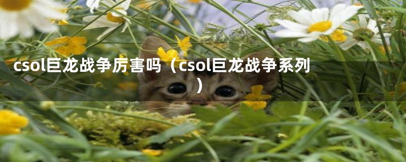 csol巨龙战争厉害吗（csol巨龙战争系列）