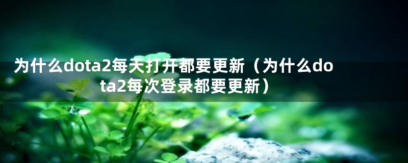 为什么dota2每天打开都要更新（为什么dota2每次登录都要更新）