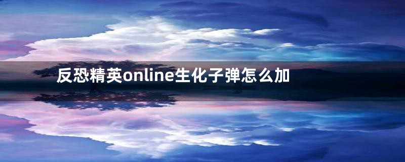 反恐精英online生化子弹怎么加