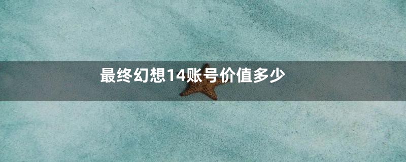 最终幻想14账号价值多少