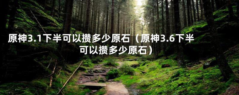 原神3.1下半可以攒多少原石（原神3.6下半可以攒多少原石）