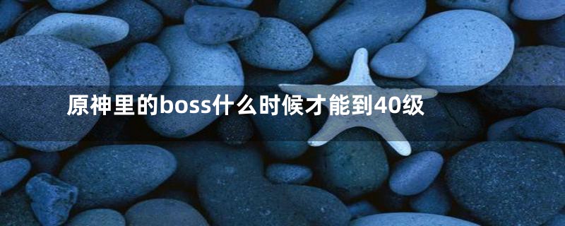 原神里的boss什么时候才能到40级