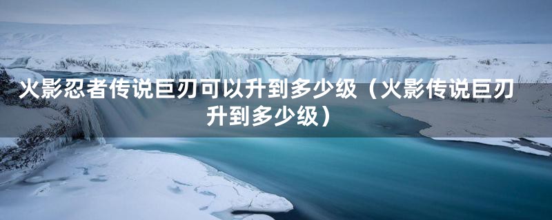 火影忍者传说巨刃可以升到多少级（火影传说巨刃升到多少级）