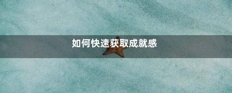 如何快速获取成就感