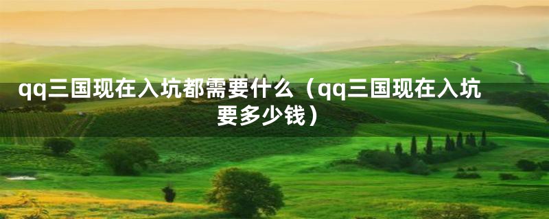 qq三国现在入坑都需要什么（qq三国现在入坑要多少钱）