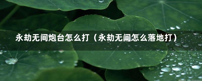 永劫无间炮台怎么打（永劫无间怎么落地打）