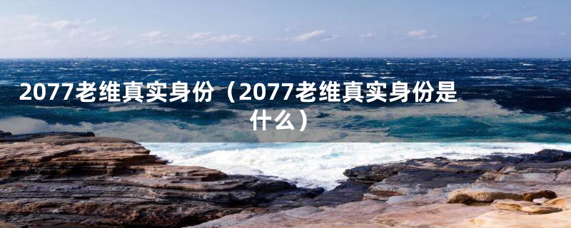 2077老维真实身份（2077老维真实身份是什么）