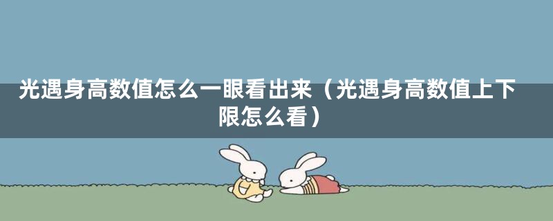 光遇身高数值怎么一眼看出来（光遇身高数值上下限怎么看）