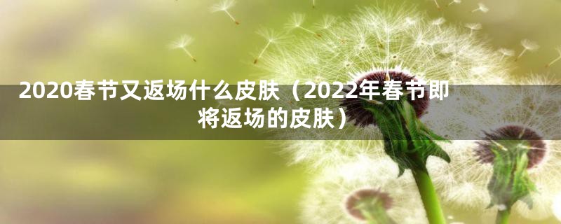 2020春节又返场什么皮肤（2022年春节即将返场的皮肤）