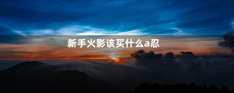 新手火影该买什么a忍