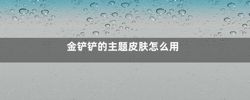 金铲铲的主题皮肤怎么用