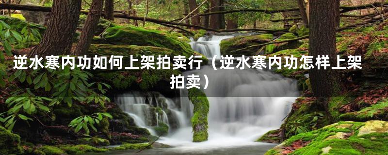 逆水寒内功如何上架拍卖行（逆水寒内功怎样上架拍卖）