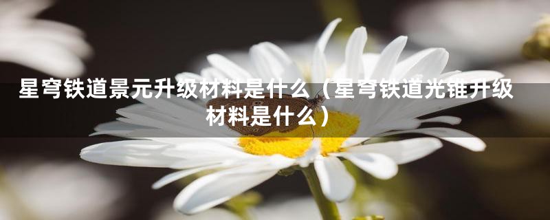 星穹铁道景元升级材料是什么（星穹铁道光锥升级材料是什么）