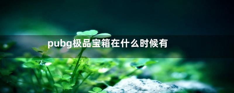 pubg极品宝箱在什么时候有