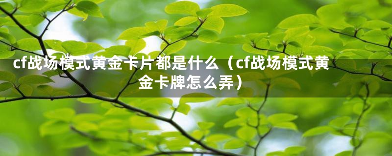 cf战场模式黄金卡片都是什么（cf战场模式黄金卡牌怎么弄）