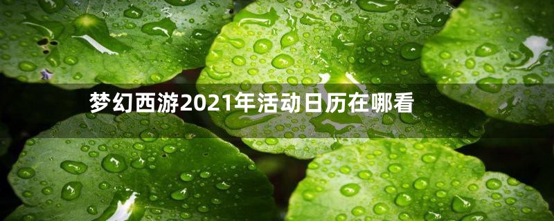 梦幻西游2021年活动日历在哪看