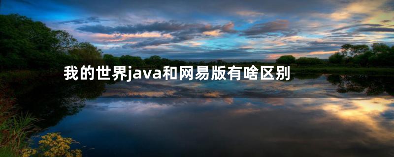 我的世界java和网易版有啥区别