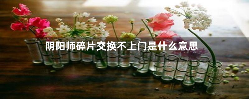 阴阳师碎片交换不上门是什么意思