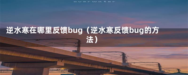 逆水寒在哪里反馈bug（逆水寒反馈bug的方法）