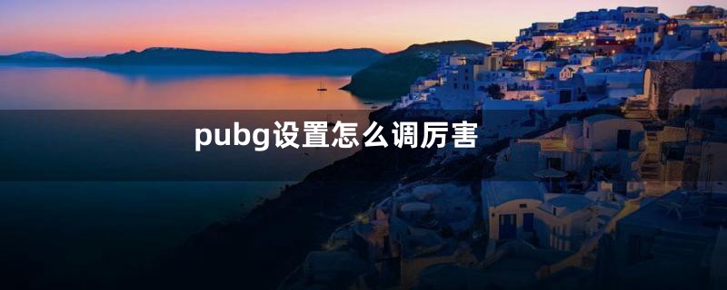 pubg设置怎么调厉害