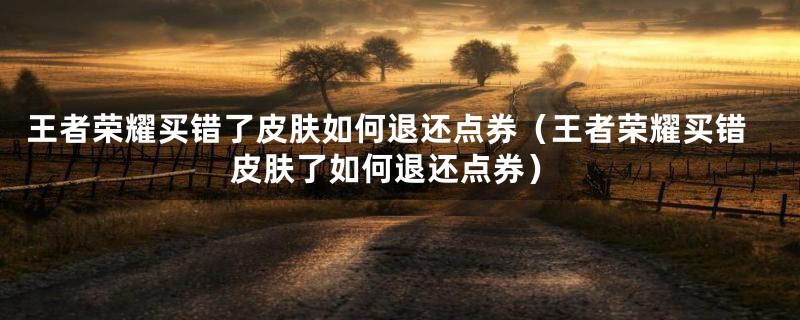 王者荣耀买错了皮肤如何退还点券（王者荣耀买错皮肤了如何退还点券）