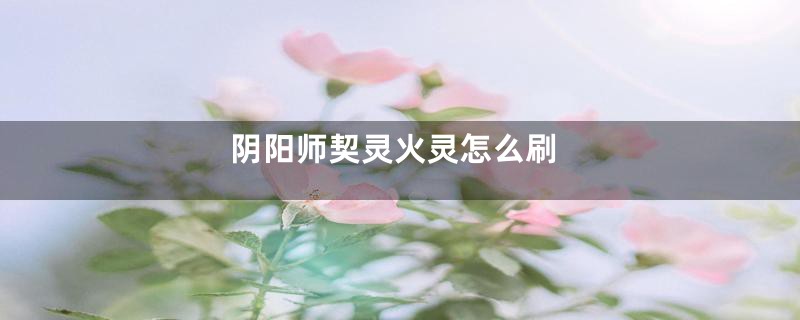 阴阳师契灵火灵怎么刷