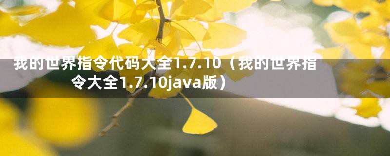 我的世界指令代码大全1.7.10（我的世界指令大全1.7.10java版）