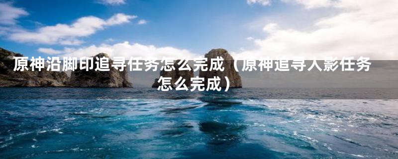 原神沿脚印追寻任务怎么完成（原神追寻人影任务怎么完成）