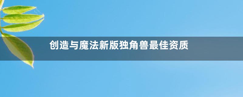 创造与魔法新版独角兽最佳资质