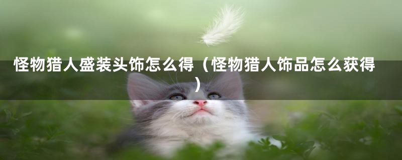 怪物猎人盛装头饰怎么得（怪物猎人饰品怎么获得）