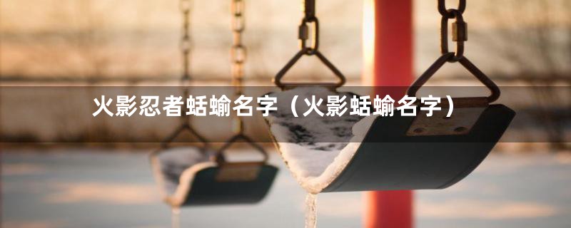 火影忍者蛞蝓名字（火影蛞蝓名字）