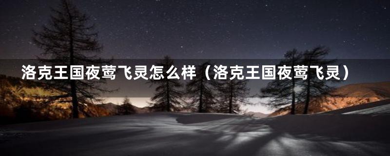 洛克王国夜莺飞灵怎么样（洛克王国夜莺飞灵）