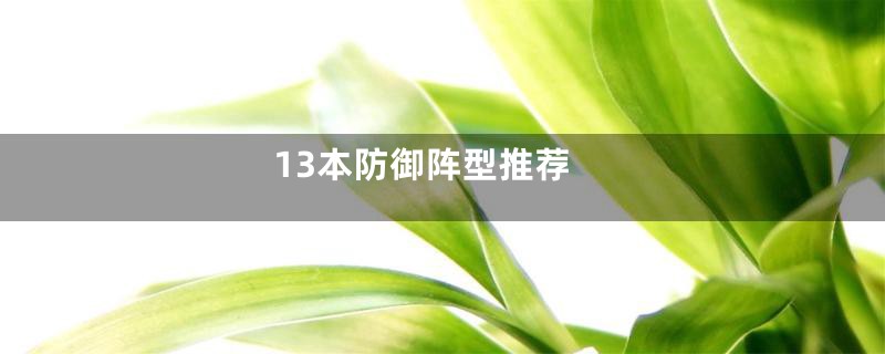 13本防御阵型推荐