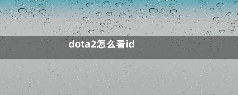 dota2怎么看id