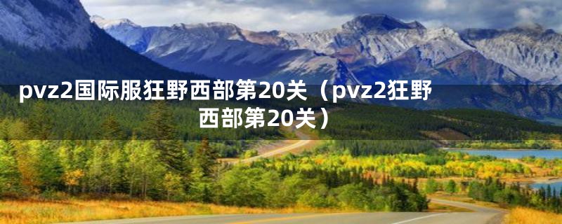 pvz2国际服狂野西部第20关（pvz2狂野西部第20关）