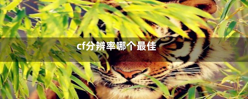 cf分辨率哪个最佳