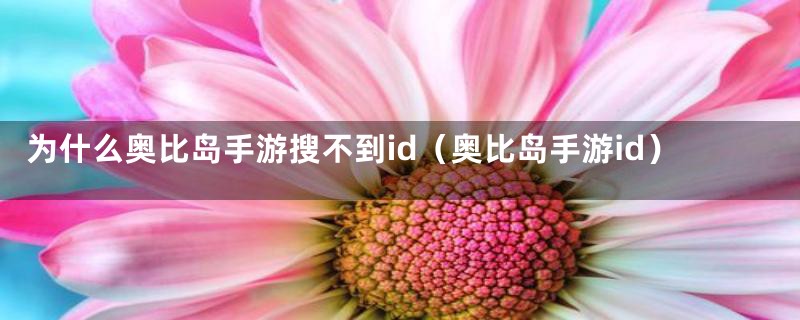 为什么奥比岛手游搜不到id（奥比岛手游id）