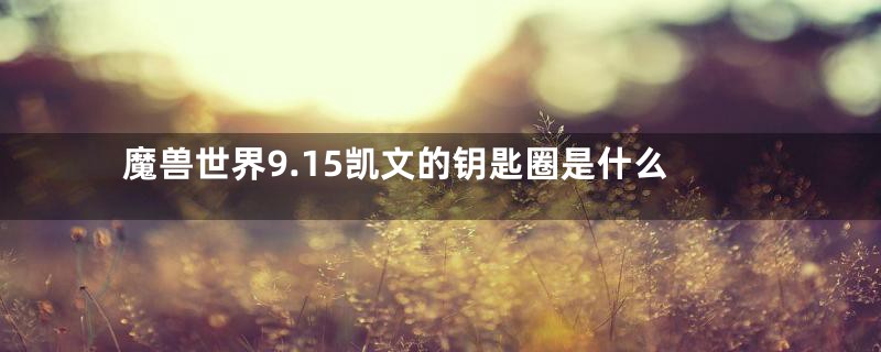 魔兽世界9.15凯文的钥匙圈是什么