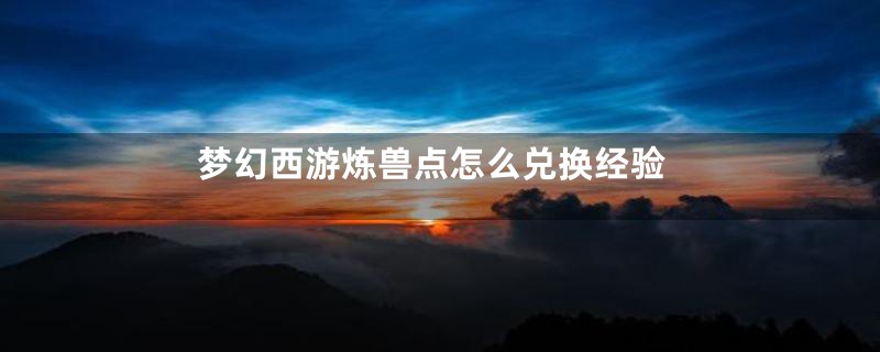 梦幻西游炼兽点怎么兑换经验