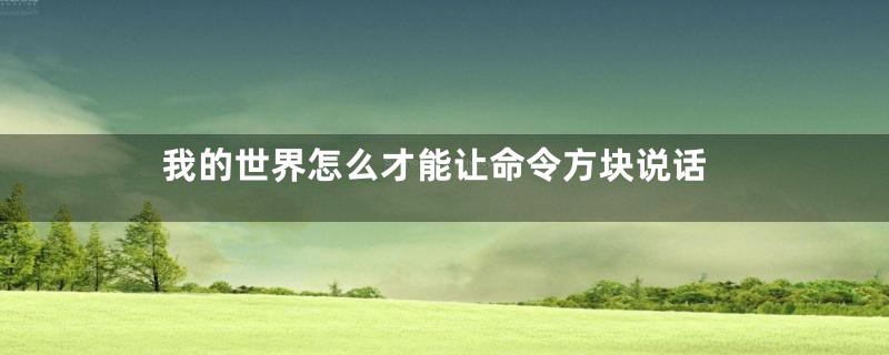 我的世界怎么才能让命令方块说话