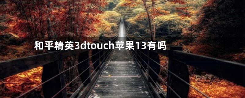 和平精英3dtouch苹果13有吗