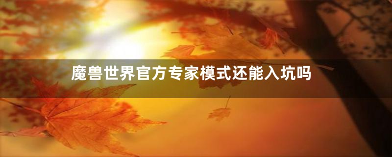 魔兽世界官方专家模式还能入坑吗