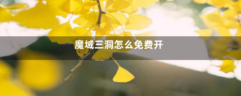 魔域三洞怎么免费开