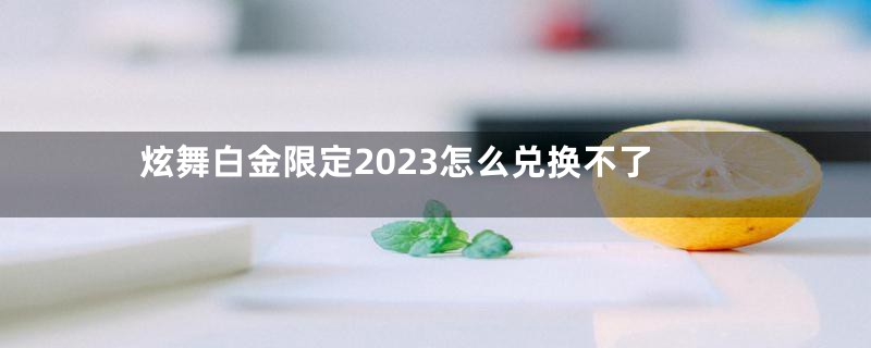 炫舞白金限定2023怎么兑换不了