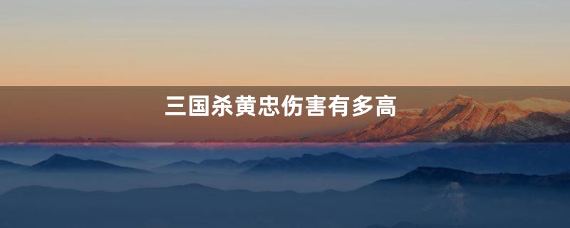 三国杀黄忠伤害有多高