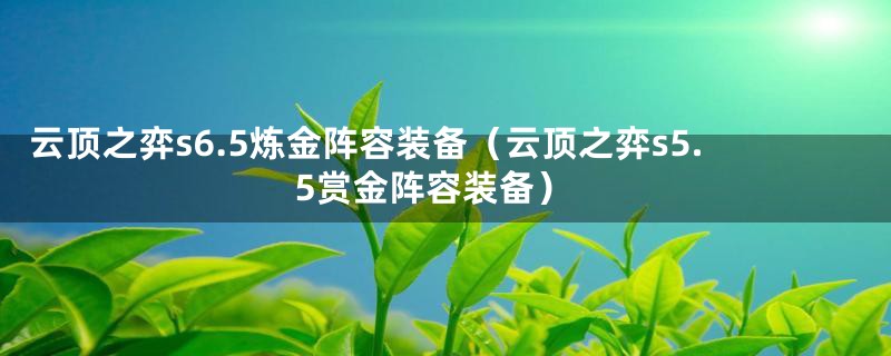 云顶之弈s6.5炼金阵容装备（云顶之弈s5.5赏金阵容装备）