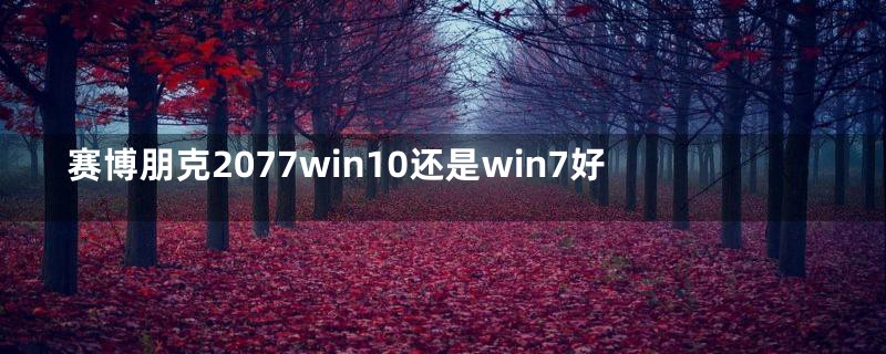 赛博朋克2077win10还是win7好