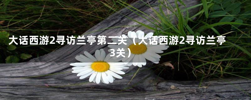 大话西游2寻访兰亭第二关（大话西游2寻访兰亭3关）